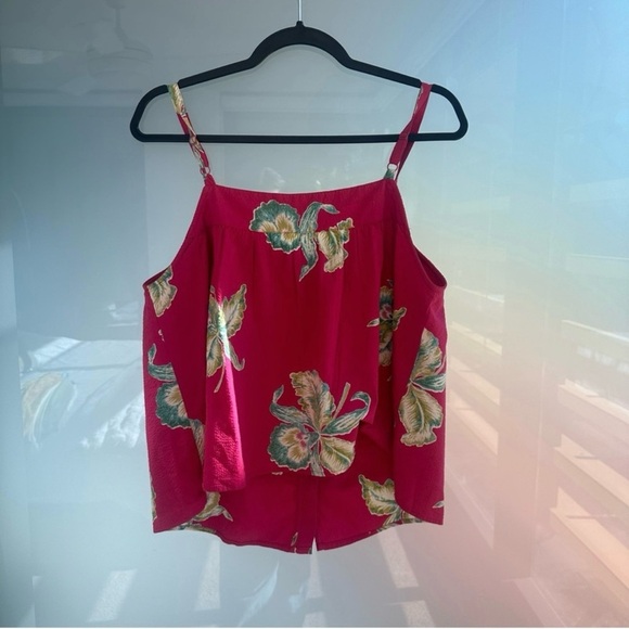 Faherty Floral Pink Top with Button Details - Picture 4 of 4